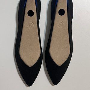 Like New Size 9 Rothy's The Point Black Solid Flats